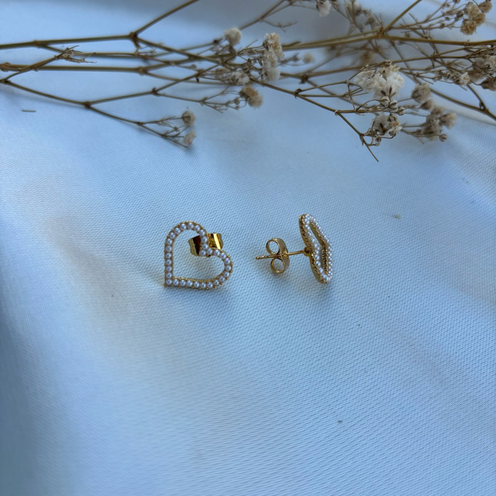 Aretes Corazón de Perlas