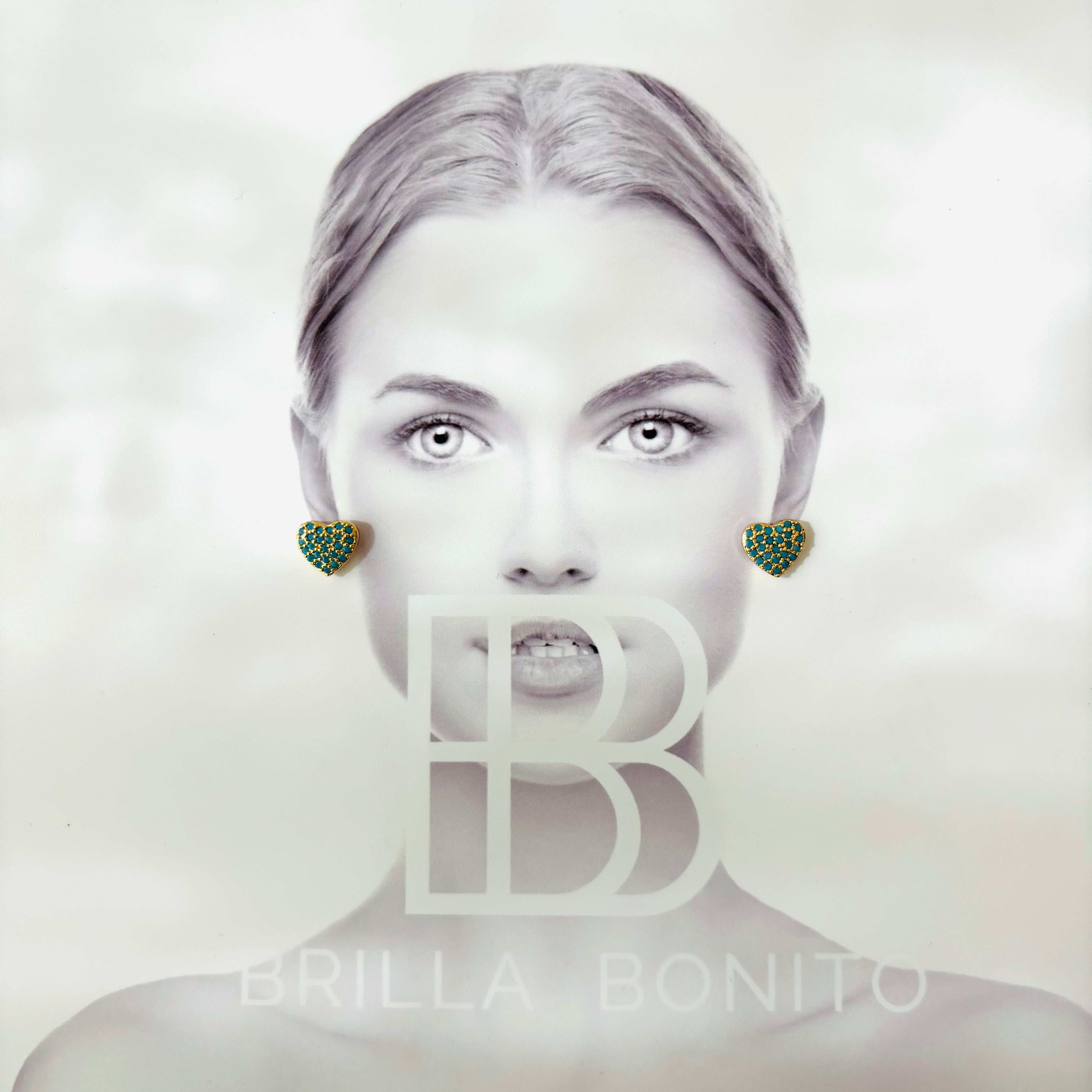 Aretes Petit Corazón Turqueza